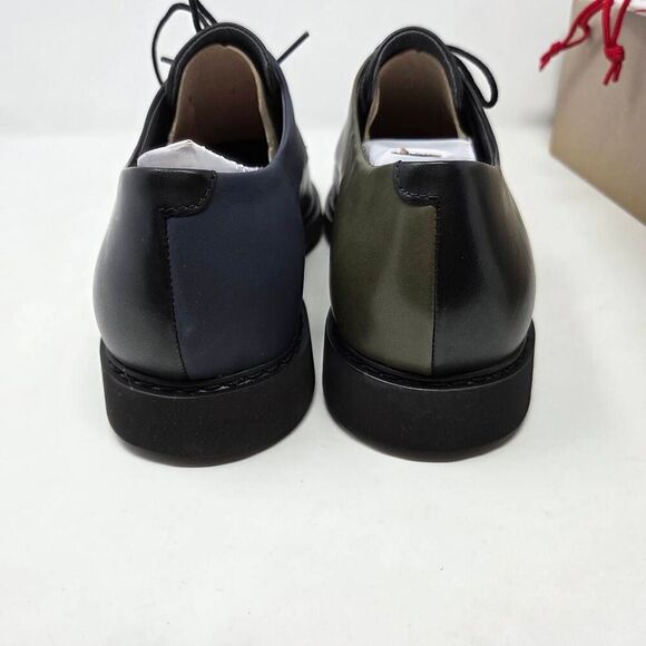 CAMPER TWINS TWS BLACK OLIVE BLUE LEATHER DERBY DUAL COLOR SHOES MENS 12 NEW - Picture 3 of 10